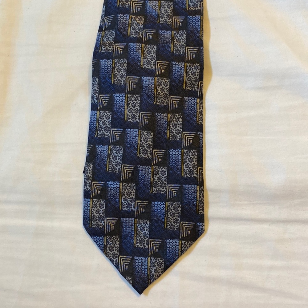 Ermenegildo Zegna Men's Neck Tie Exclusive Design Silk Italy Blue 57"L 3.75"W